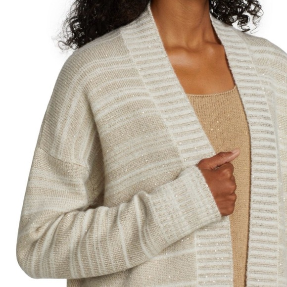 SOLD OUT Saks Fifth Avenue Cardigan Sweater with Shawl Collar and Ribbed Knit - Picture 4 of 12